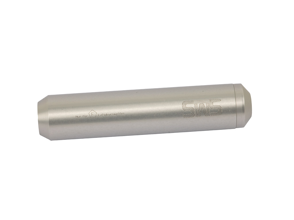 SWS Schalldämpfer klein silber für Luftdruckwaffen, 1/2 Zoll UNF Gewinde (P18)