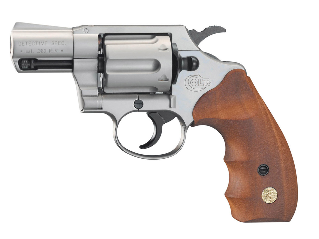 Schreckschuss Revolver Colt Detective Special Nickel Finish Holzgriffschalen Kaliber 9 mm R.K. (P18)