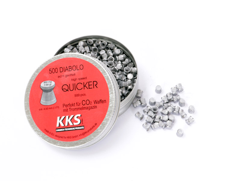 Flachkopf Diabolos KKS Quicker Kaliber 4,5 mm 0,49g geriffelt 500 Stück
