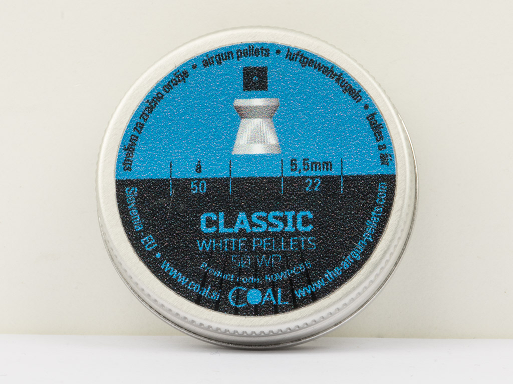 Flachkopf Diabolos Coal White Pellets Classic Kaliber 5,5 mm 0,80 g geriffelt 50 Stück