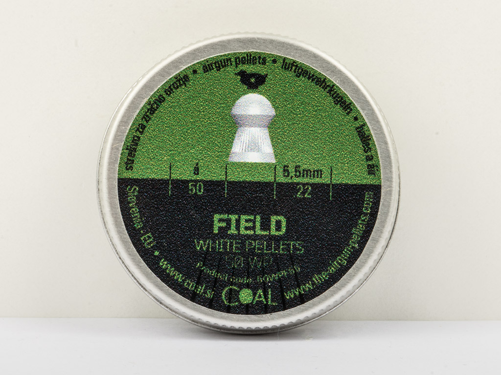 Rundkopf Diabolos Coal White Pellets Field Diabolo Kaliber 5,5 mm 1,00 g geriffelt 50 Stück