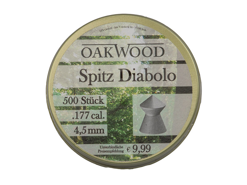 Spitzkopf Diabolos Oakwood Kaliber 4,5 mm 0,56 g glatt 500 Stück