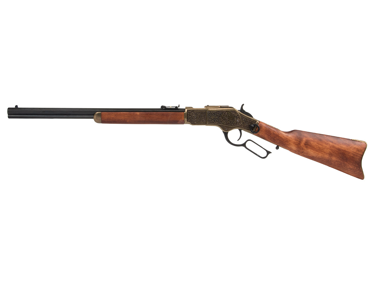 Deko Westerngewehr Denix Winchester Carbine lever action USA 1873 Kaliber .44 - .40 voll beweglich Länge 99 cm messing
