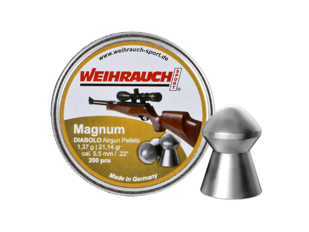 Weihrauch Magnum Diabolo, Rundkopf, glatt, 1,37 g, Kaliber 5,5 mm, 200 Stück