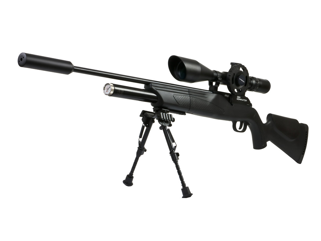 Pressluftgewehr Walther 1250 Dominator FT Kunststoffschaft Zielfernrohr 8-32x56 Schalldämpfer und Zweibein Kaliber 4,5 mm (P18)
