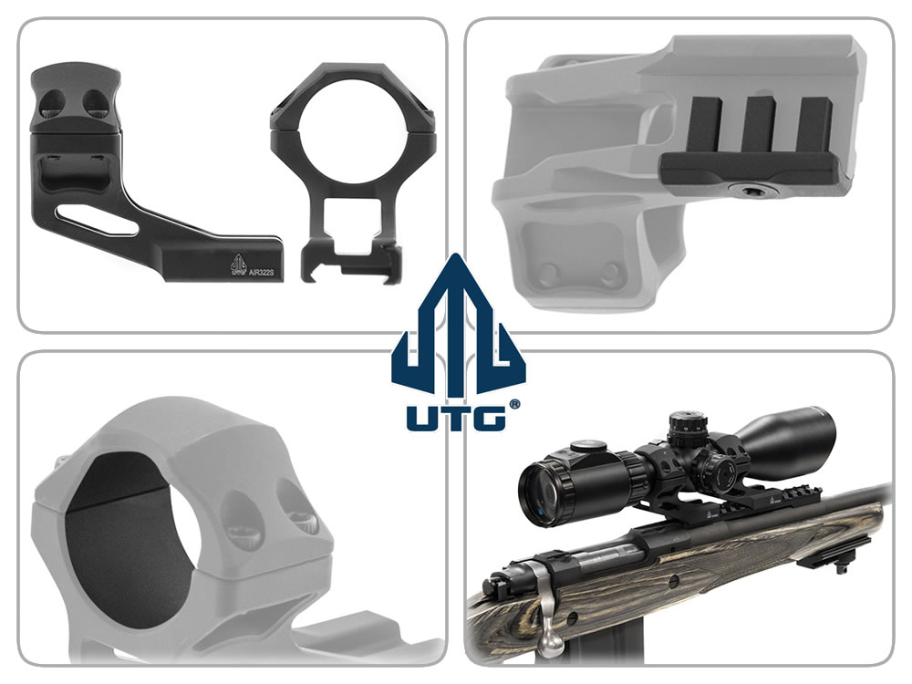 UTG 37 mm Versatz-Ringmontage AccuSync, 30 mm Mittelrohrdurchmesser, für Weaverschiene, hoch