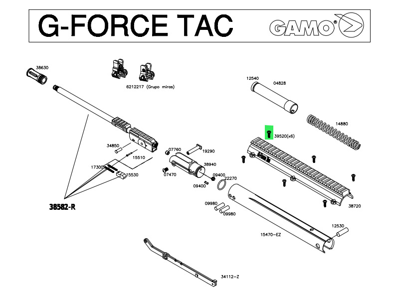 Schraube für Zielfernrohrschiene für Luftgewehr Gamo G-Force TAC, Ersatzteil