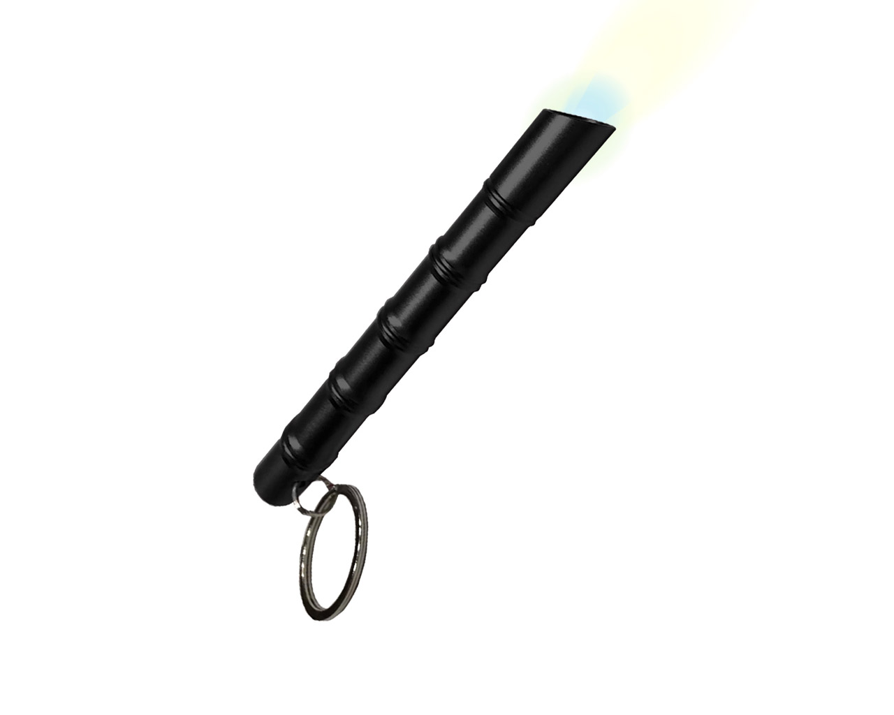 Kubotan Light Defender mit LED, schwarz, 145 mm, mit Schlüsselring