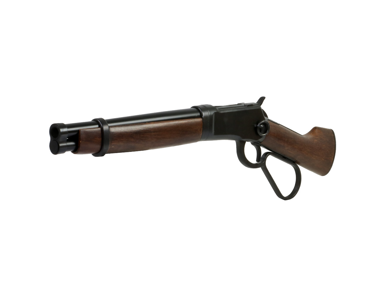 Deko Westerngewehr Kolser Winchester Mare\'s Leg Short realistisches Repetieren mit Hülsenauswurf Länge 55 cm schwarz