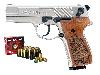 Schreckschuss Pistole Walther P88 Compact nickel Holzgriff Kaliber 9 mm P.A.K. (P18)<b>+ 25 Schuss</b>