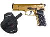 Schreckschuss Pistole Browning GPDA 9 24 Karat vergoldet Kaliber 9 mm P.A.K. (P18) <b>+ Universalholster</b>
