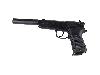 CO2 Pistole Walther CP88 Kunststoffgriffschalen schwarz Kaliber 4,5 mm Diabolo (P18)<b> + schwarzer SWS Schalldämpfer Adapter</b>