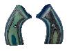 Schichtholzgriffschalen für Schreckschuss-, Gas-, Signalrevolver Weihrauch HW 37 und HW 88 blau grün