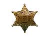 Sheriff Stern mit Kugelspitzen Grand Sheriff Country Metall Maße 6,9 cm messing