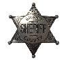 Sheriff Stern mit Kugelspitzen Grand Sheriff County Metall Maße 6,9 cm Antik Finish