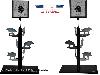 Schießspiel Spinning Target First Strike Shooting Tower mit 6 Tierzielen und Zielscheibenhalter 14 x 14 cm