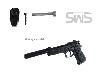 Schalldämpferadapter für CO2 Pistole Beretta M92 FS 1/2 Zoll UNF