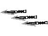 Harpunenspitzen Condor Pocket Pike Fish Spear Set Kohlenstoffstahl Klingenlänge 7 cm 3 Stück indklusive Nylonetui