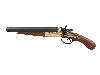 Deko abgesägte Doppelhahn Schrotflinte Double-Barrel Sawed off Shotgun USA 1868 voll beweglich Länge 52 cm schwarz messing