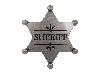 Sheriff Stern detailgetreue Nachbildung geprägt Metall Maße 6 cm altsilber