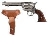 <b>Set 8</b> Western Revolvergurt rechts 90 cm 1 Holster hellbraun und Deko Revolver Kolser Colt SAA .45 Peacemaker 5,5 Zoll nickel