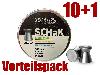 Vorteilspack 10+1 Flachkopf Diabolos JSB Schak Heavy Weight Kaliber 4,5 mm 0,535 g glatt 11 x 500 Stück