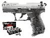 Schreckschuss Pistole Walther P22 bicolor nickel Kaliber 9 mm P.A.K. (P18) <b>+ 50 Schuss</b>