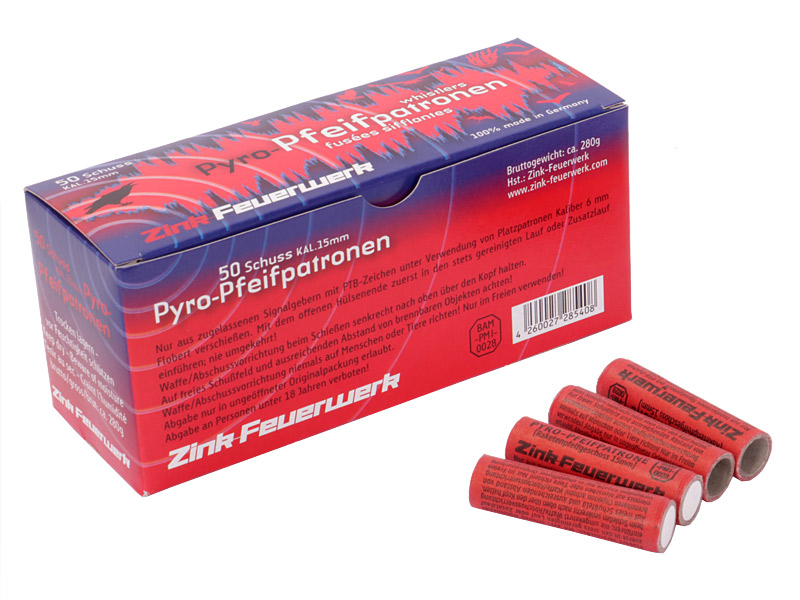 Pyro Zink Pyro-Pfeifpatronen 50 Stück (P18)